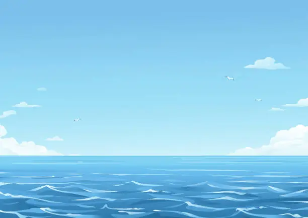 Vector illustration of Blue Sea Background