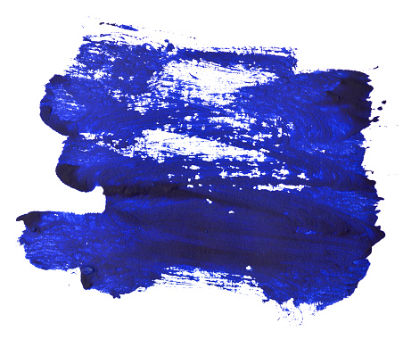 Blue brush strokes isolated on white background