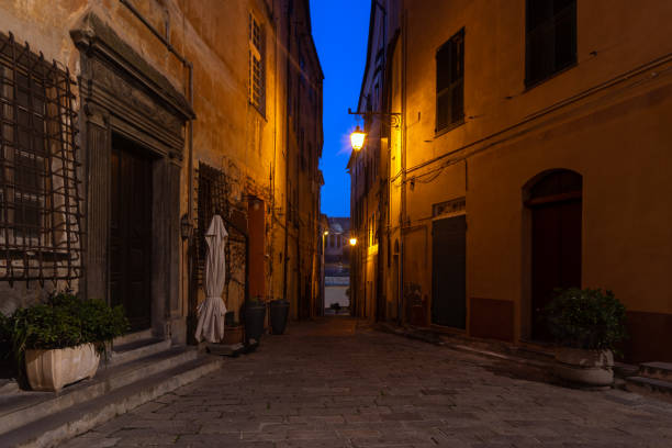 istock Imperia old town in the night, Liguria, Italy 1210275973