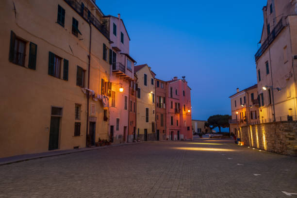 istock Imperia old town in the night, Liguria, Italy 1210276063