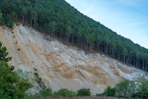 A landslide caused by erosion