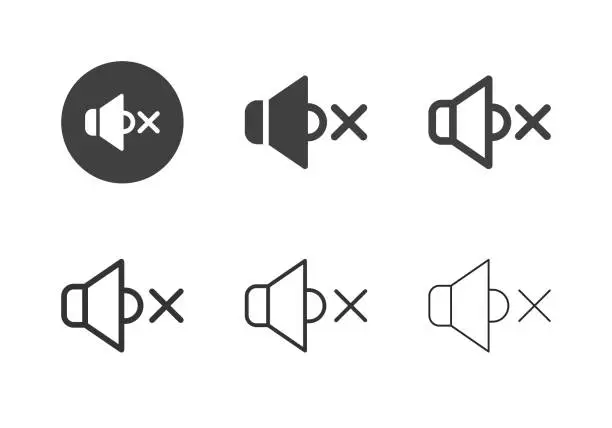 Vector illustration of Mute Icons - Multi Series