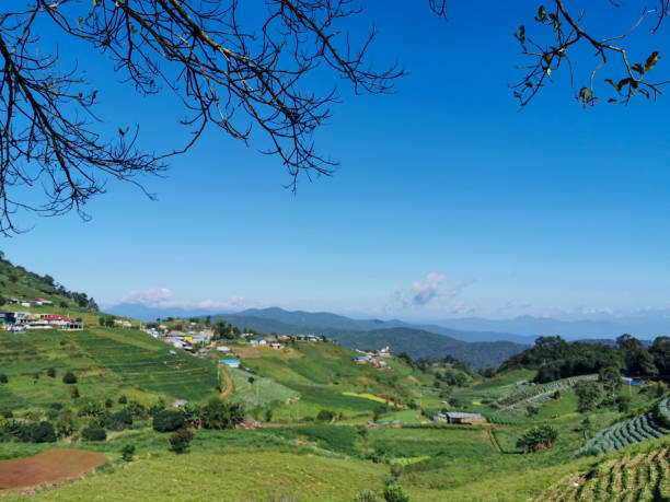 istock beautiful blue sky with mountain view, Thailand 1210287839