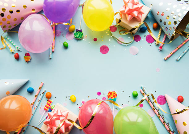 istock Happy birthday or party background 1210289773