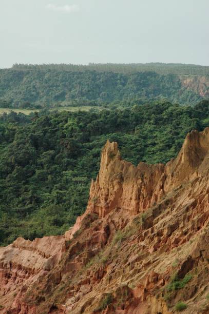 gorges de diosso, rote felsen in der republik kongo - pointe noire stock-fotos und bilder
