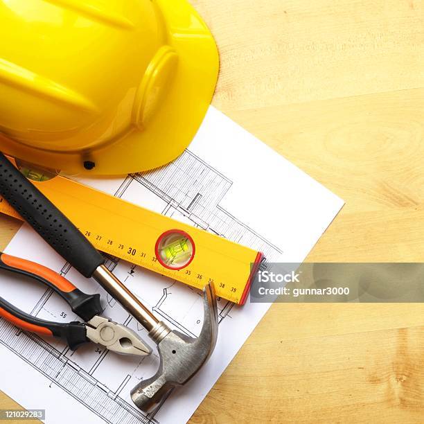 Construction Stock Photo - Download Image Now - Blueprint, Color Image, Construction Industry