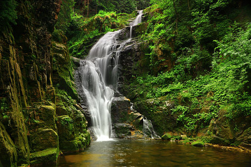Waterfall in a mountain river