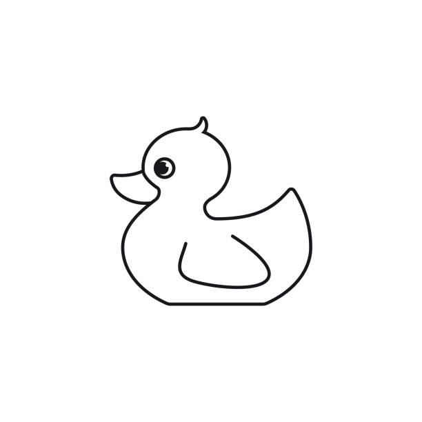 illustrations, cliparts, dessins animés et icônes de icône vectorielle rubber duckie - duckie