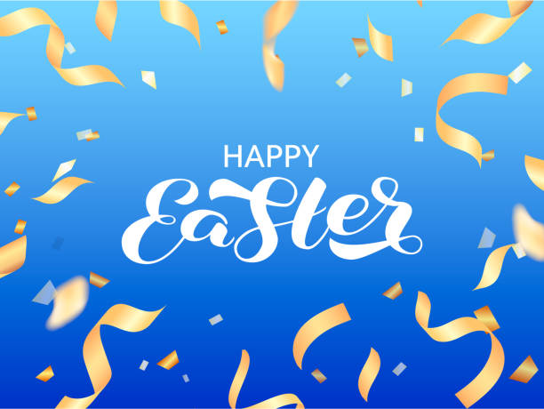 istock Happy Easter brush lettering. Vector stock illustration for banner or poster 1210297483