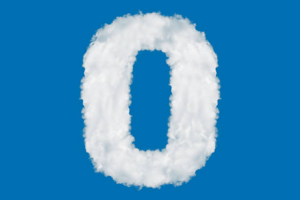 istock Letter O or number 0 arrow made of clouds on blue 1210297496