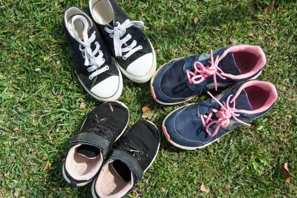 istock Shoes set in a circle after a game day 1210298766