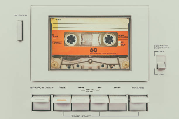 immagine in stile retrò di un lettore di cassette audio vintage - northern europe audio foto e immagini stock