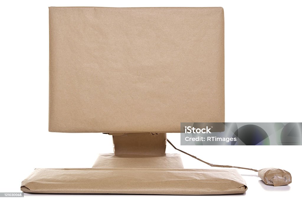 컴퓨터 랩드 갈색 종이 - 로열티 프리 포장된 스톡 사진
