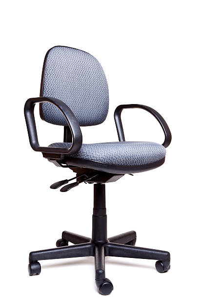 istock Office swivel chair side facing white background 121030117