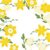 istock Vector floral  background with spring flowers. 1210303740