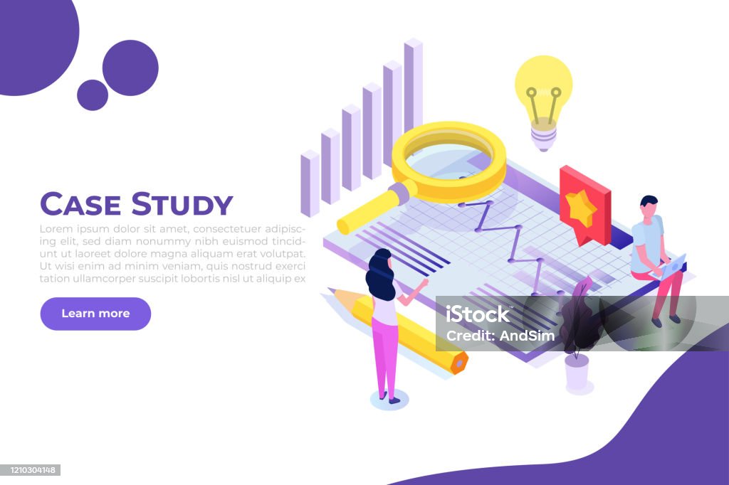 Case Study Writing Module Vector Image Case Study Concept With Tiny Character Web Page Template Flat Style ...