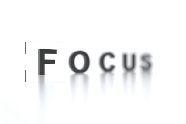 The word FOCUS with focus in the foreground and a blurred background. Interface viewfinder. Video camera focusing screen. Camera frame. Creative conceptual illustration with copy space. 3D render The word FOCUS with focus in the foreground and a blurred background. Interface viewfinder. Video camera focusing screen. Camera frame. Creative conceptual illustration with copy space. 3D render. focus concept stock pictures, royalty-free photos & images