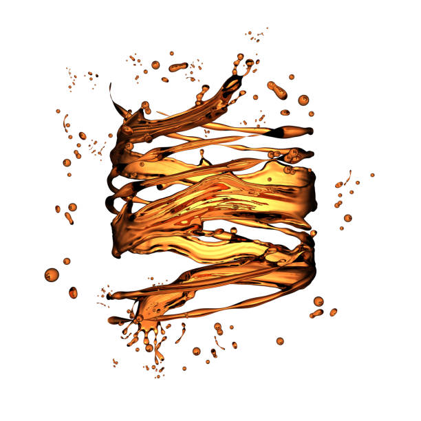 spruzzo di caffè a spirale isolato su sfondo bianco. illustrazione 3d, rendering 3d. - swirl beer foto e immagini stock