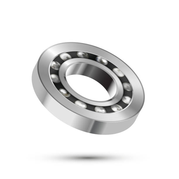 istock Realistic glossy 3d bearing, detailed mechanism on white 1210309625