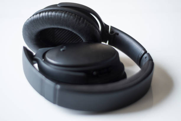 Close-up Shot of Wireless Bluetooth Hedphones on White Background