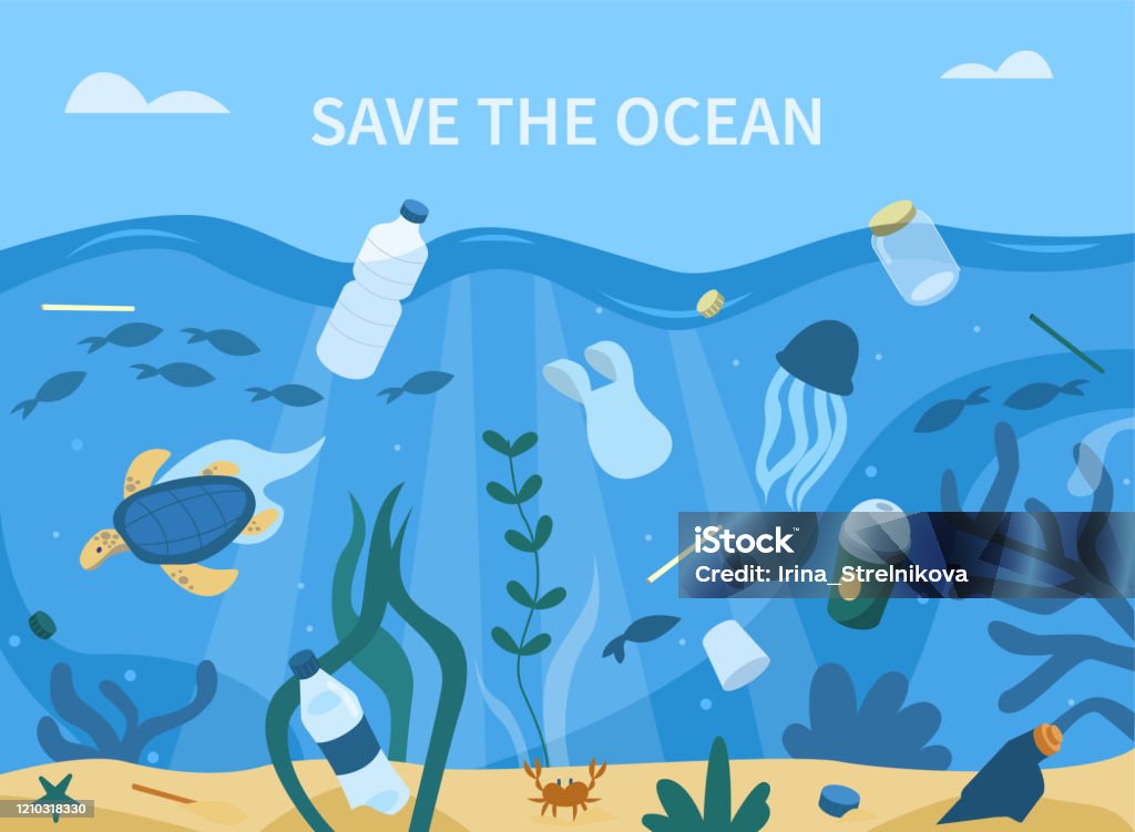 Save The Ocean Stock Illustration - Download Image Now - Water, Plastic,  Microplastic - iStock