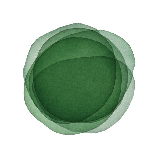 水彩画の抽象的背景と濃い緑色 - pattern green circle vector点のイラスト素材／クリップアート素材／マンガ素材／アイコン素材