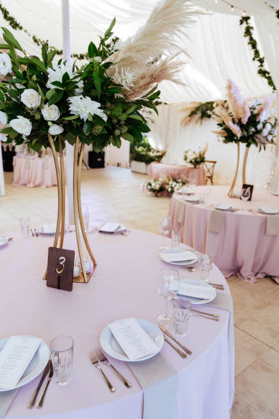 istock Wedding flowers decoration in the restaurant 1210321883
