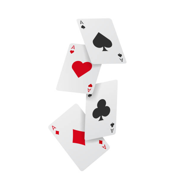 изолированные падения игры в карты вектор дизайна. иллюстрация туза. - pair of aces stock illustrations