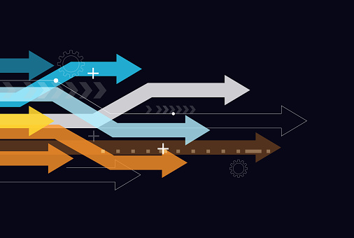 fast moving arrows business technology background template