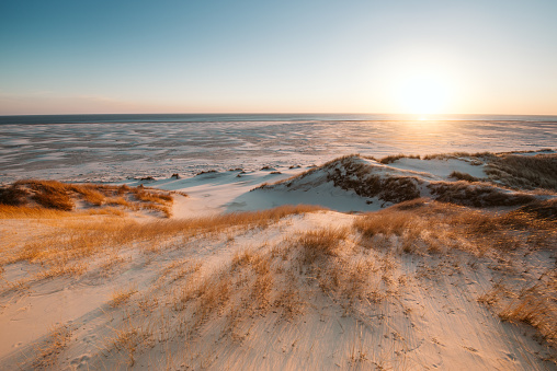 Sunset on the beach of Amrum, Germany