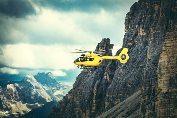 istock Panoramic flight over the mountains. Air transport. 1210324614