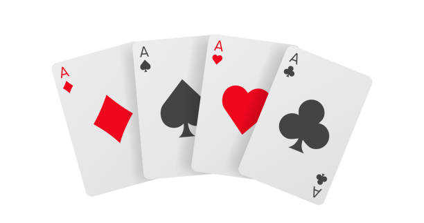 izolowane karty do gry wektor projektu. baner asa pokerowego. - pair of aces stock illustrations