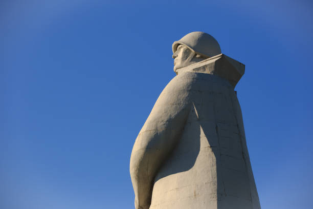 Monument to the unknown soldier of world war in Russia. Russian people called the monument Alyosha. Is worth in city of Murmansk in Russia