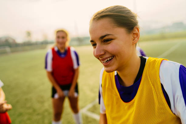 istock Smiling soccer player on a court 1210333284