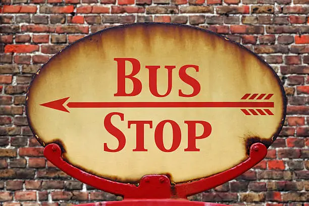 Photo of Retro sign Bus stop