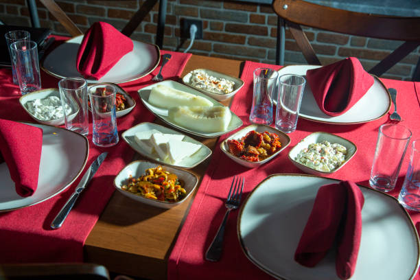 istock traditional turkish and greek drink raki table 1210337061