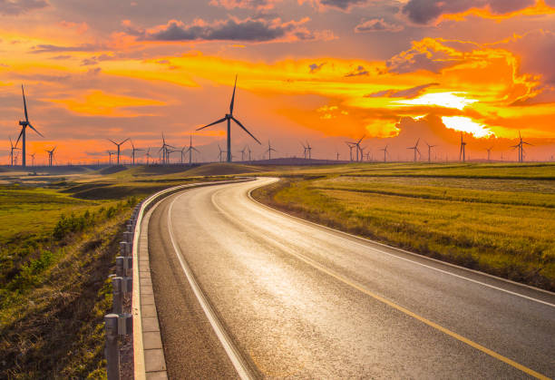 The winding road at sunrise