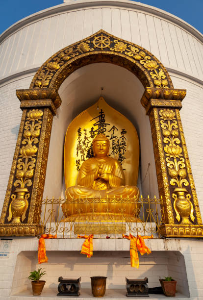 istock Buddha in world peace pagoda. 1210340208