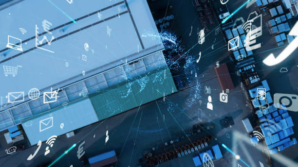 istock Industrial technology concept. Communication network. INDUSTRY 4.0. Factory automation. 1210343316