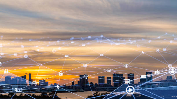 istock Smart city and communication network concept. 5G. LPWA (Low Power Wide Area). Wireless communication. 1210343347