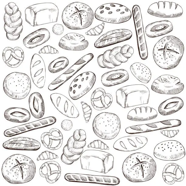 Vector illustration of Vector background with  bread.