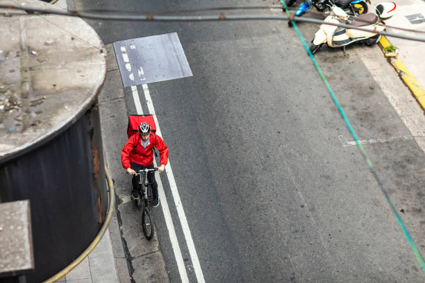 istock Food delivery on bycicle 1210350244