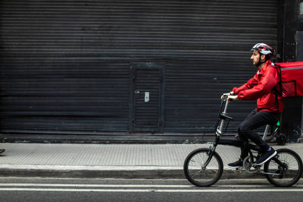 istock Food delivery on bycicle 1210351172