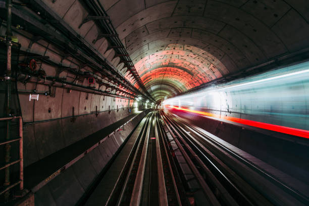 Long Exposure of Dubai Metro in Metro