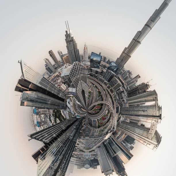 istock Little Planet Effect, View of Dubai Skyline 1210353314