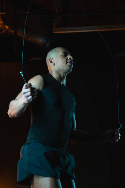 istock Productive training with jumping rope stock photo 1210356178