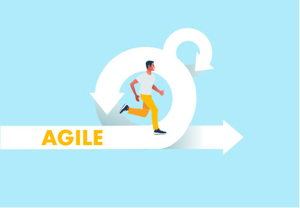 agile metodologii rozwoju ikona wektor ilustracji. agile life cycle icon wector. - flexibility stock illustrations
