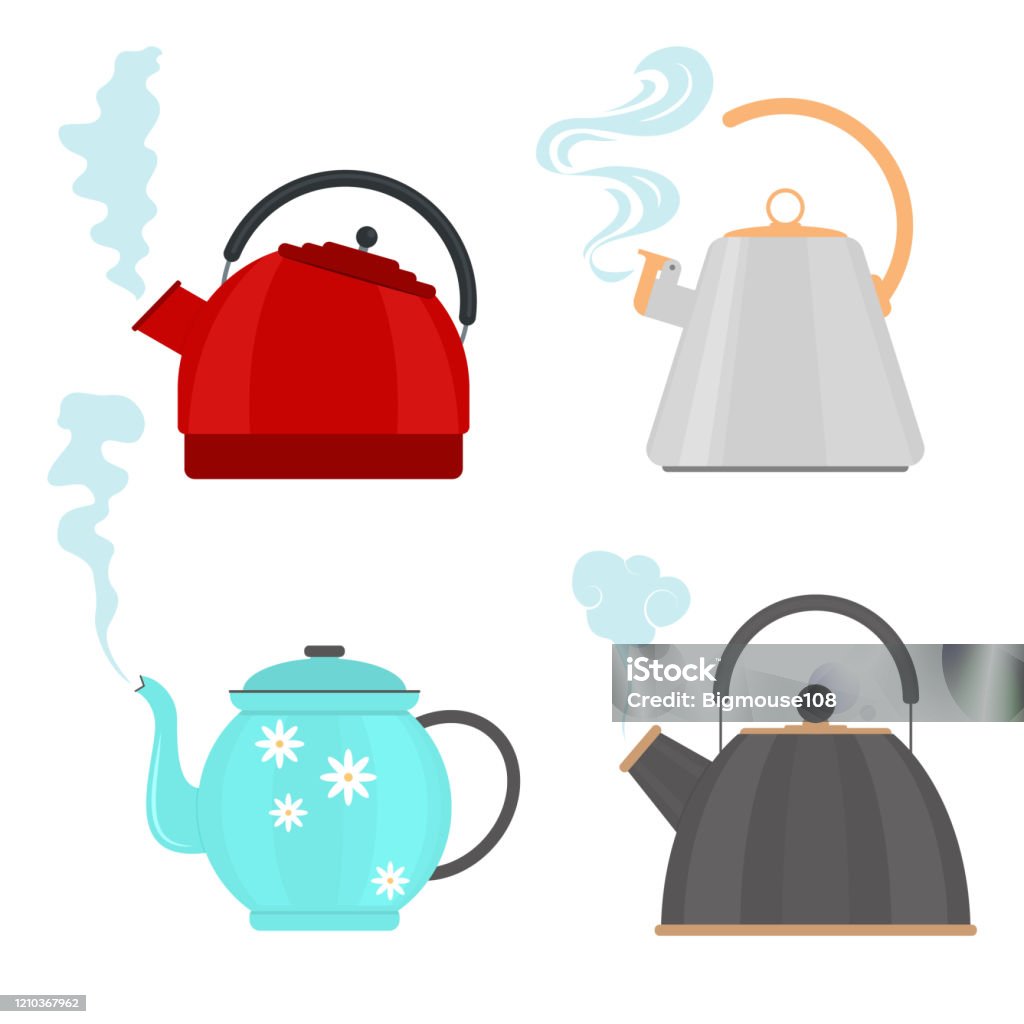 Cartoon Color Different Teapot Icon Set Vector Stock Illustration -  Download Image Now - Kettle, Tea Kettle, Teapot - iStock