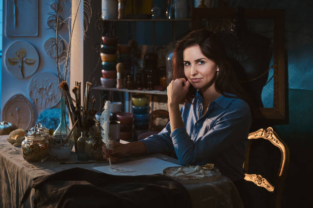 istock Portrait of attractive girl at creative workshop 1210369437