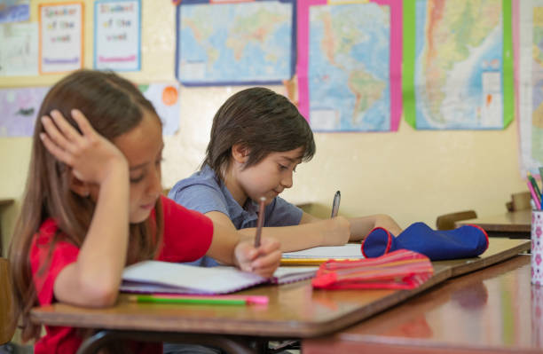 istock Concentrated and fun on your first day of school 1210372118